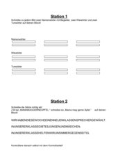 Wortarten wiederholen  - Stationenarbeit (3.Klasse)