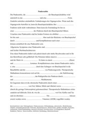 Pankreatitis     Lückentext mit Lösungsblatt