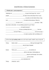 mixed Revision (auxiliaries, will vs. going to, simple past vs progressive