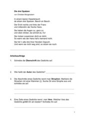 Sprachbetrachtung anhand des Gedichts 
