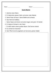 Lesemalblatt Sankt Martin 