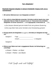 Grammatiktest Satzglieder