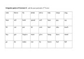 Irregular verbs game, Connect 4 