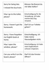 Classroom phrases domino simple