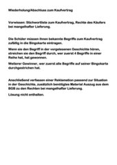 Bingo Kaufvertrag/Mangelhafte Lieferung